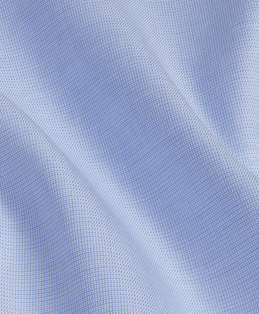 TBSP02100454 | Light Blue Dobby Weave Dress Shirt - David Donahue