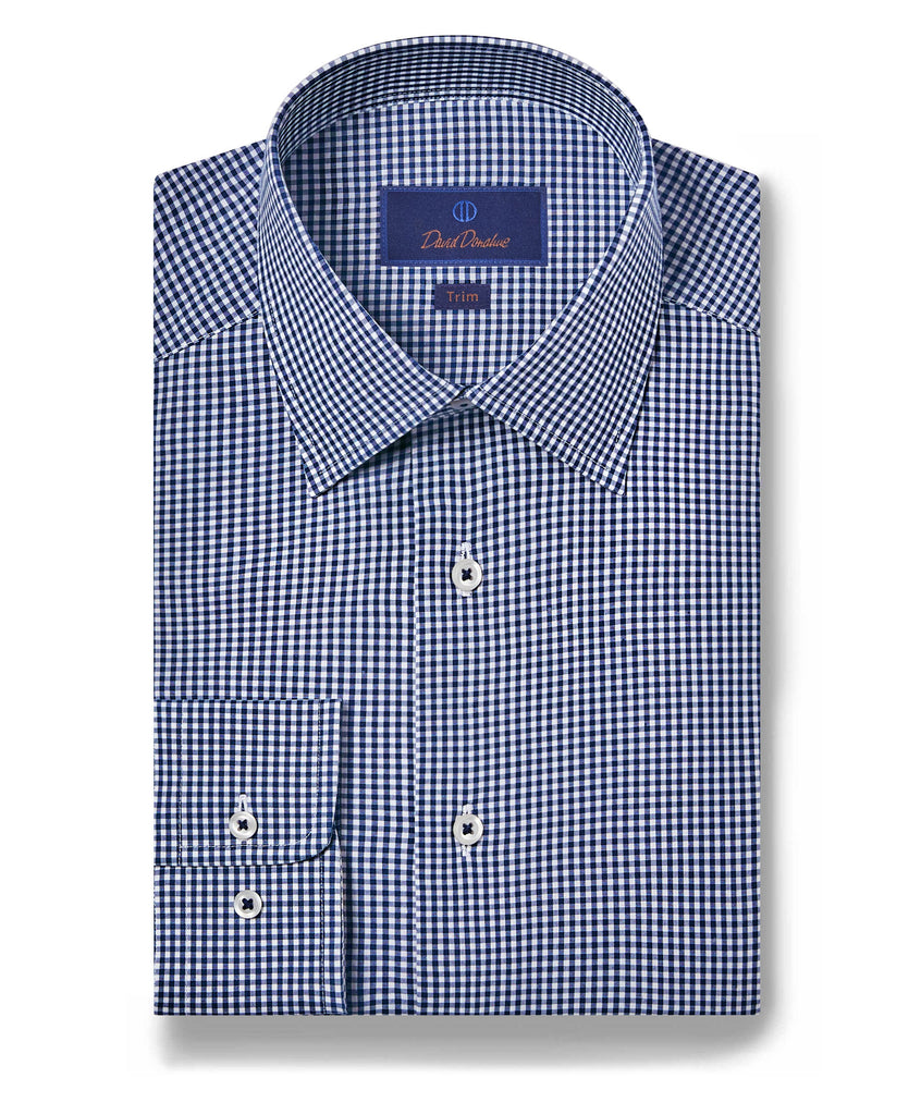 TBSP06845412 | Navy Gingham Dress Shirt