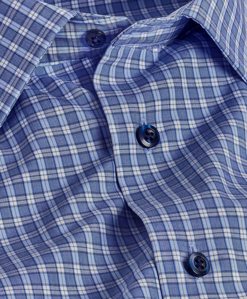 Perroy Brushed Twill Shirt BLUE CHECK