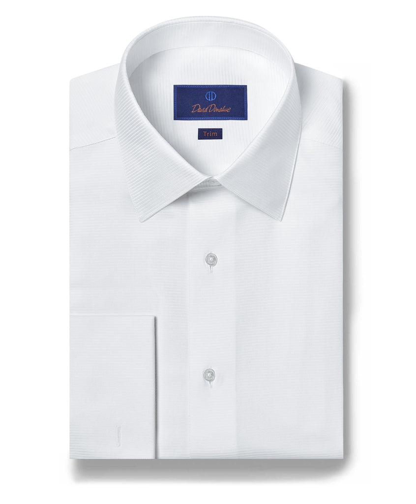 TT3810110 | Horizontal Rib French Cuff Formal Shirt - David Donahue