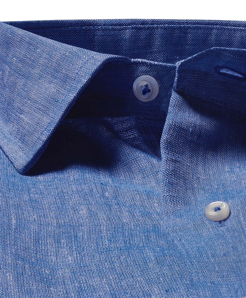 CBSM06102420 | Cobalt Linen Shirt - David Donahue