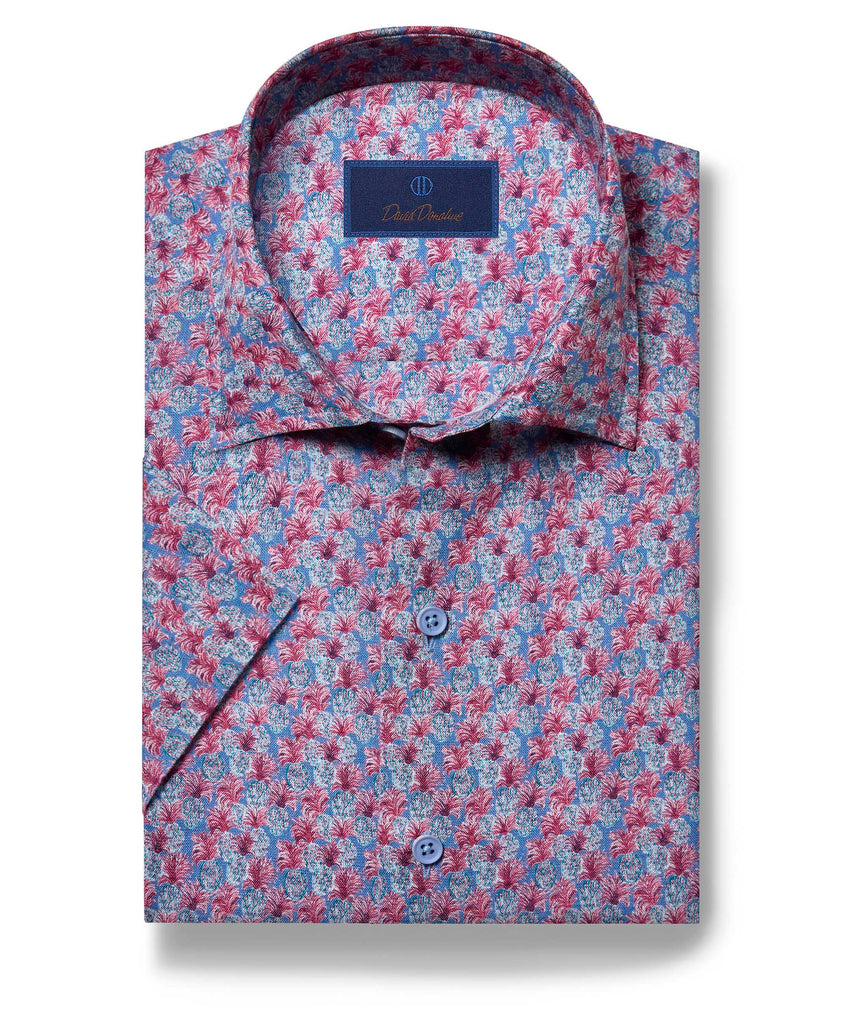 Short Sleeve Shirt with Pineapple Print in Navy – Report Collection