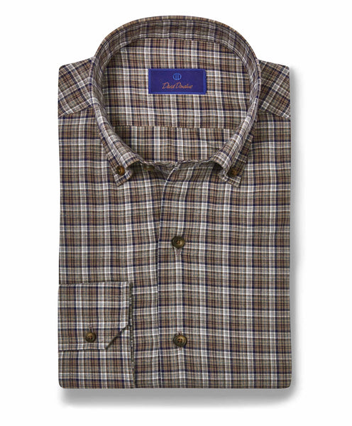 CBBD09834018 | Charcoal Twill Plaid Shirt