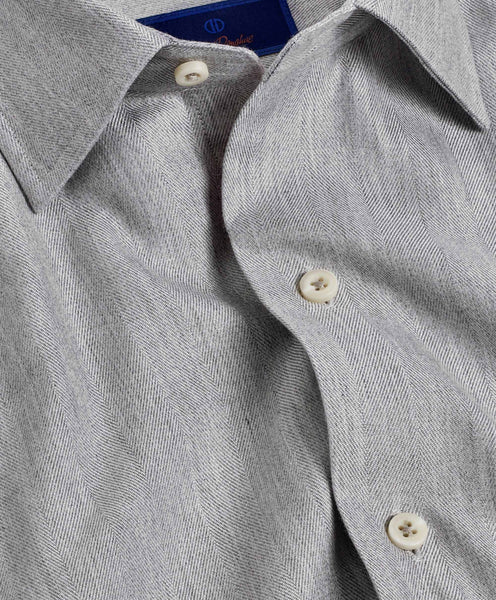 CBSM09100020 | Gray Herringbone Sport Shirt