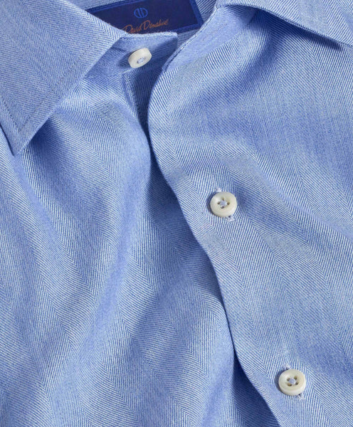 CBSM09100423 | Blue Herringbone Sport Shirt