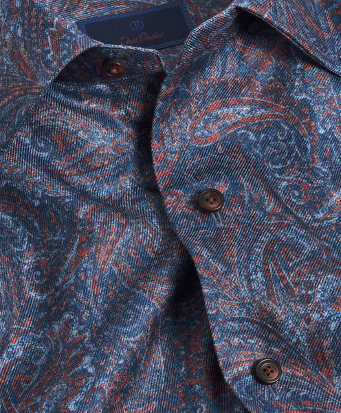 CBSM09500417 | Navy Multi Paisley Print Shirt