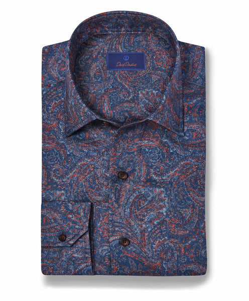 CBSM09500417 | Navy Multi Paisley Print Shirt