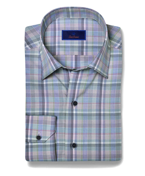 David Donahue slim fit Gingham check 2024 button down shirt