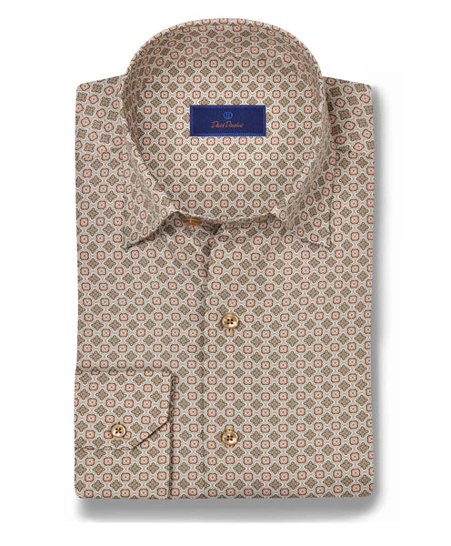 CHBD10618299 | Chocolate Multi Geometric Print Sport Shirt