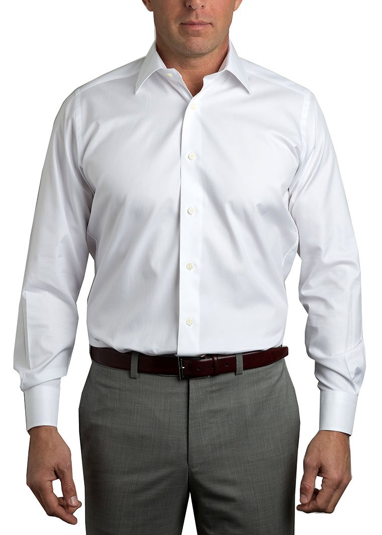 French Cuff Tuxedo Shirt With Removable Buttons - White Dobby – Brooklyn  Tailors