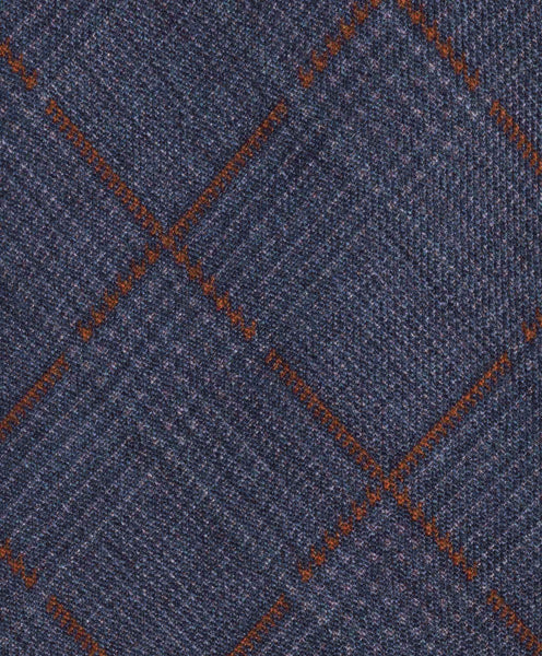 NTR09084423 | Blue Wool Plaid Print Tie