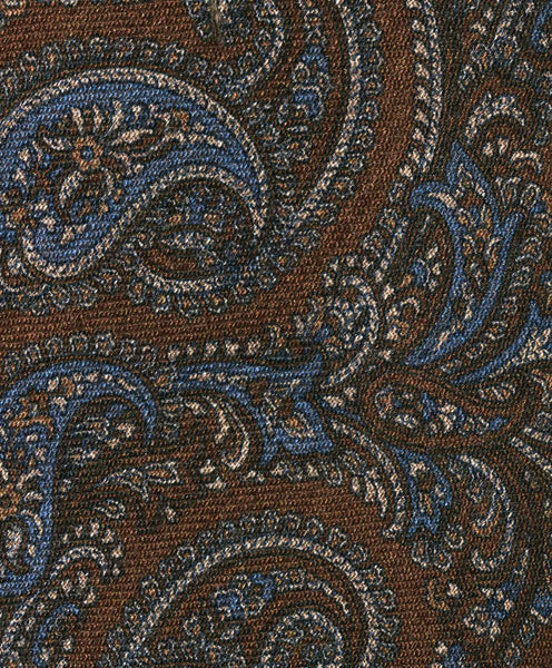 NTR09595212 | Chocolate Wool Paisley Print Tie