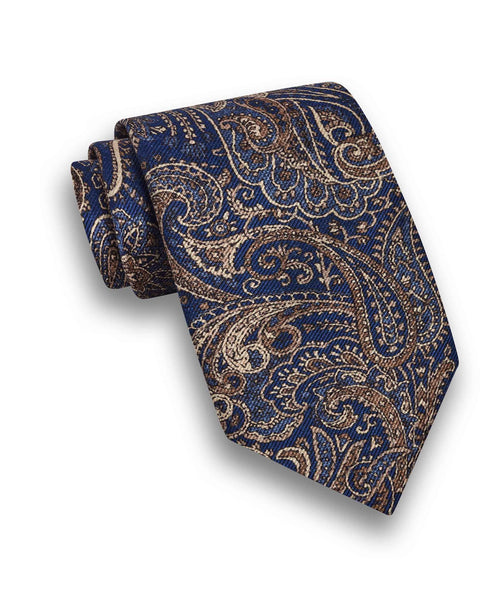 NTR09599412 | Navy Paisley Print Tie