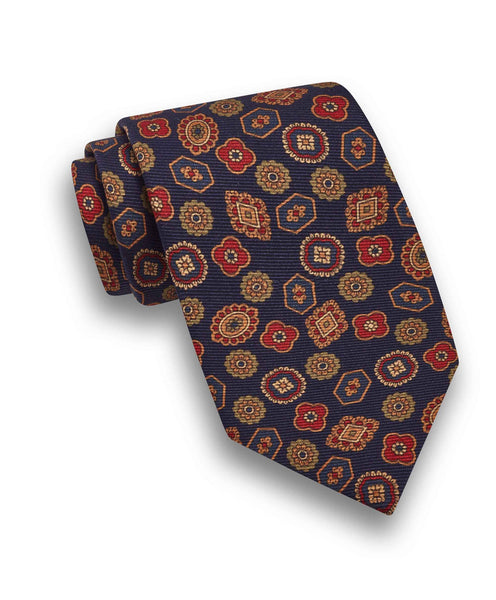 NTR09696412 | Navy Geometric Madder Tie