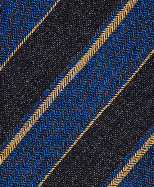 NTR09995423 | Blue & Charcoal Melange Stripe Tie