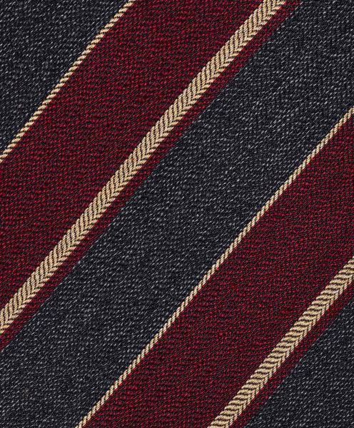 NTR09995615 | Merlot & Charcoal Melange Stripe Tie