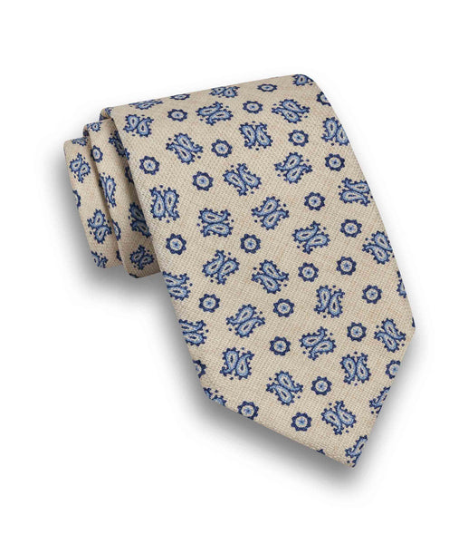 NTR10598116 | Ecru Paisley Print Tie