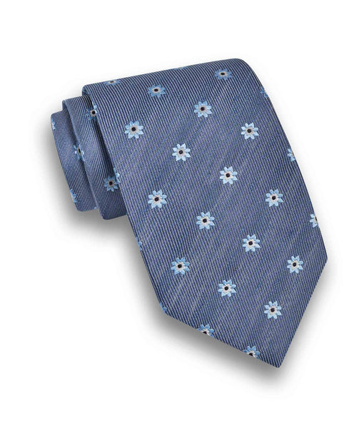 NTR10694476 | Denim Linen Geo Jacquard Tie