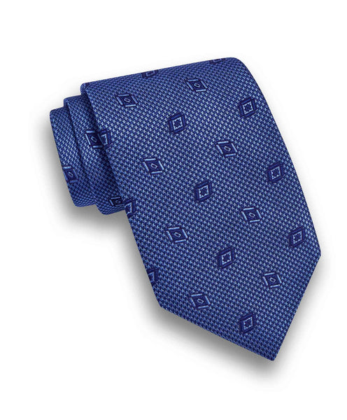 NTR10695423 | Blue Geometric Jacquard Tie