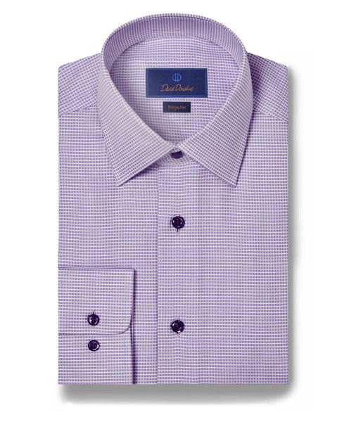 RBSP09007534 | Lilac Grid Micro Dobby Dress Shirt