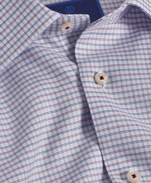 RBSP09859486 | Navy & Merlot Grid Check Dress Shirt