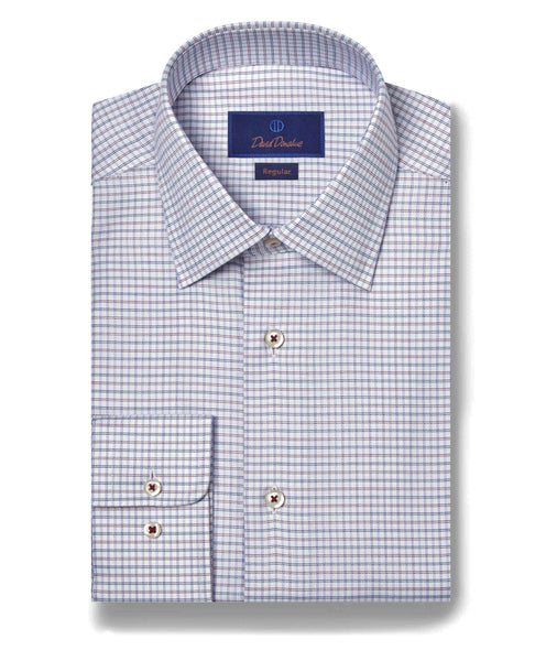 RBSP09859486 | Navy & Merlot Grid Check Dress Shirt