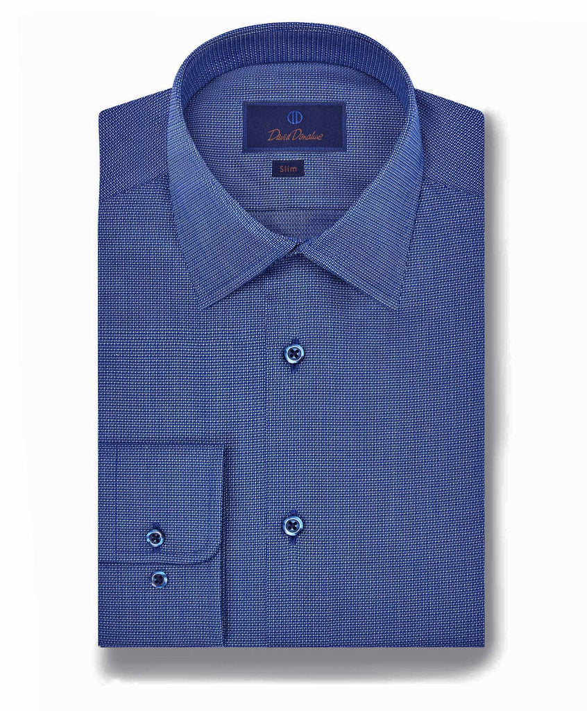 SBSP07003430 | Royal Micro Textured Dress Shirt - David Donahue