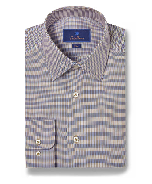 SBSP09012214 | Chocolate & Sky Micro Dobby Dress Shirt