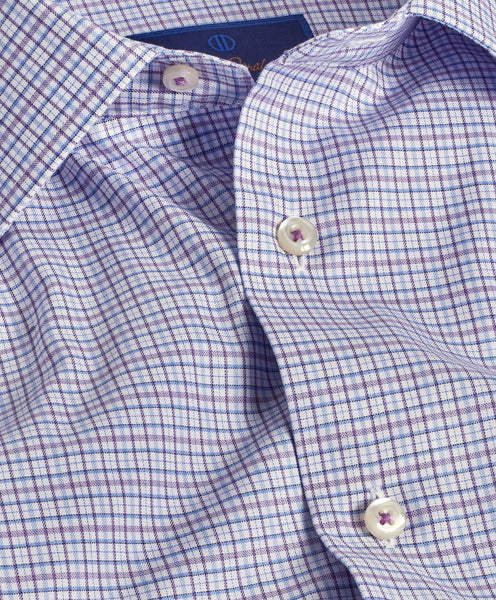 SBSP09812550 | Lilac & Blue Twill Check Dress Shirt