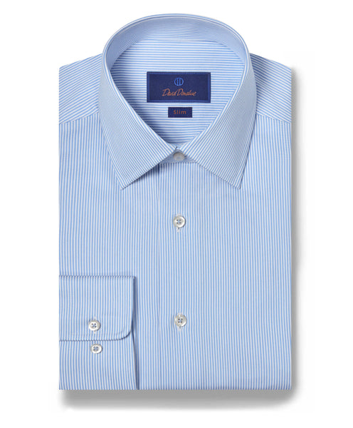 SBSP09950135 | Blue & White Fine Stripe Dress Shirt