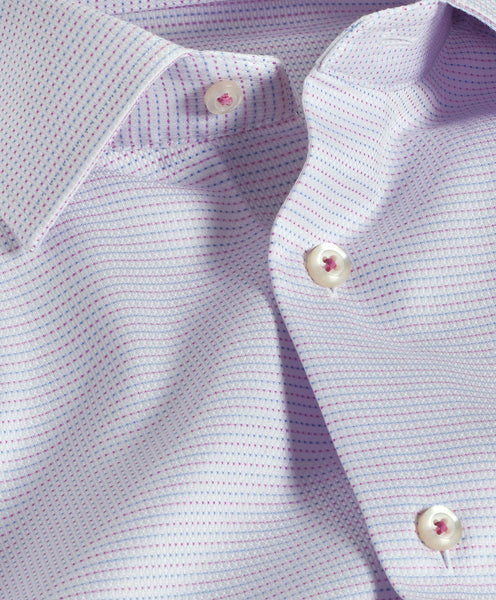 SBSP10006145 | White & Pink Micro Dobby Dot Dress Shirt