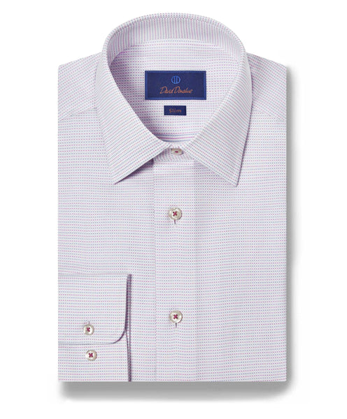 SBSP10006145 | White & Pink Micro Dobby Dot Dress Shirt