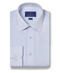 SBSP10007135 | White & Blue Horizontal Dobby Dress Shirt