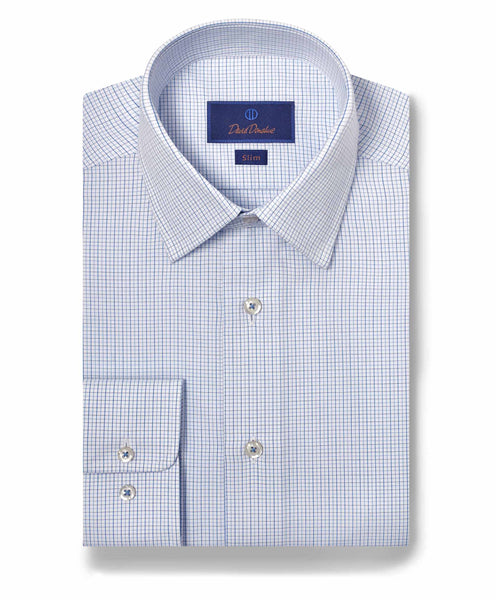 SBSP10801402 | Blue & Sky Dobby Micro Check Dress Shirt