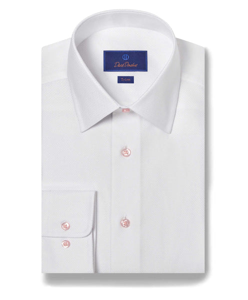 TBPB08102110 | White Textured Dobby Dress Shirt