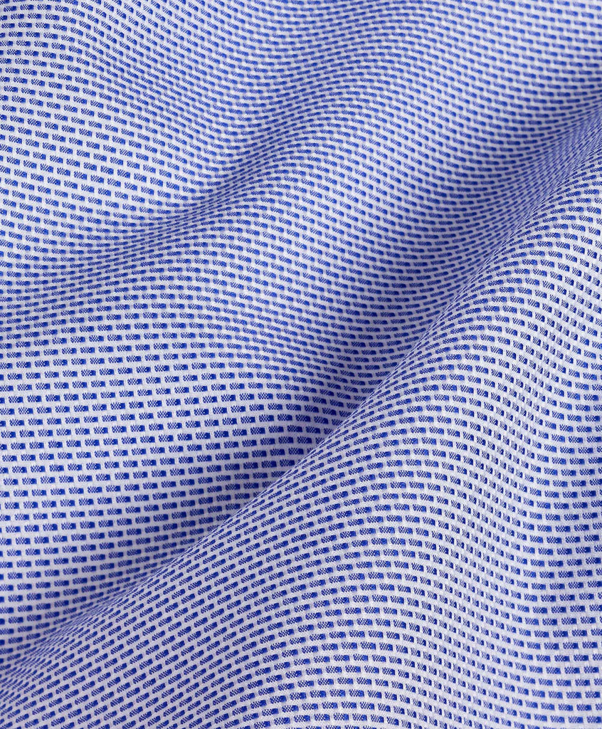 TBSP07001423 | Blue Micro Dobby Dress Shirt - David Donahue