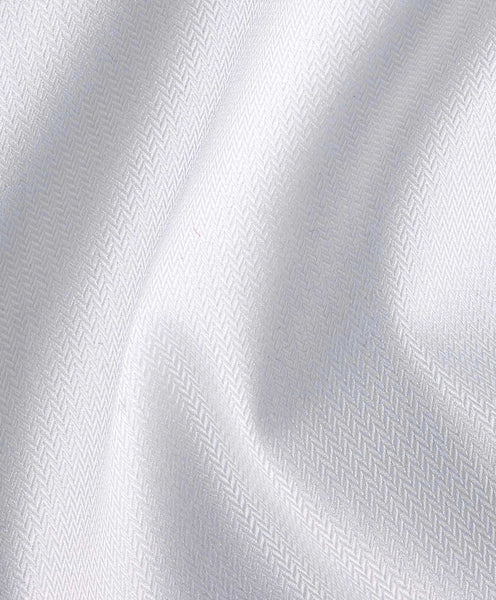 TBSP09001110 | White Micro Herringbone Dress Shirt