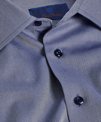 TBSP09001412 | Navy Micro Herringbone Dress Shirt