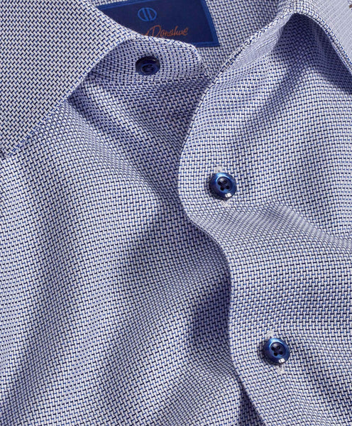 TBSP09026414 | Blue & Navy Textured Dobby Dress Shirt