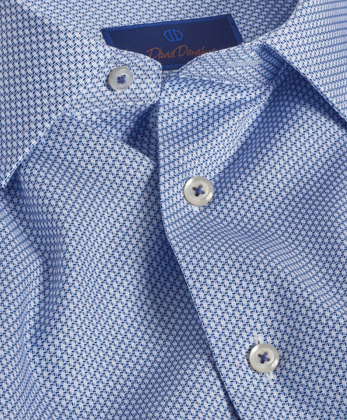 TBSP09203402 | Blue & Sky Micro Print Dress Shirt