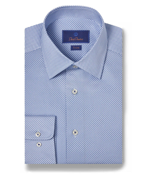 TBSP09203402 | Blue & Sky Micro Print Dress Shirt