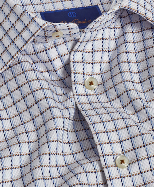 TBSP09800102 | White & Chocolate Check Dress Shirt