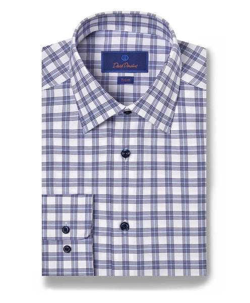 TBSP09808135 | Blue & White Check Dress Shirt