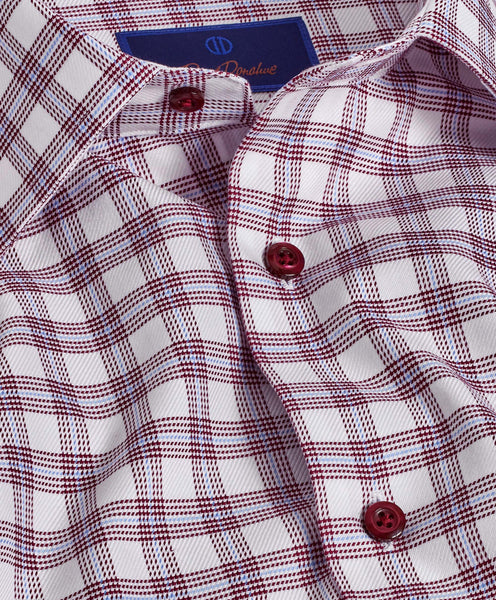 TBSP09808165 | Merlot & White Check Dress Shirt