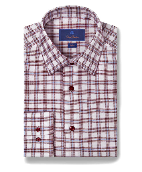 TBSP09808165 | Merlot & White Check Dress Shirt