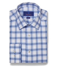 TBSP09855461 | Blue & White Exploded Check Dress Shirt