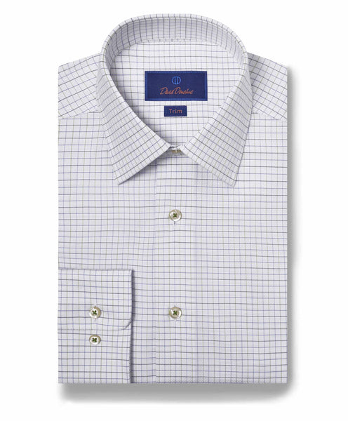 TBSP10804131 | White & Grass Tattersall Check Dress Shirt