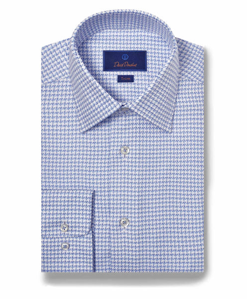 TBSP10809402 | Blue & Sky Textured Check Dress Shirt