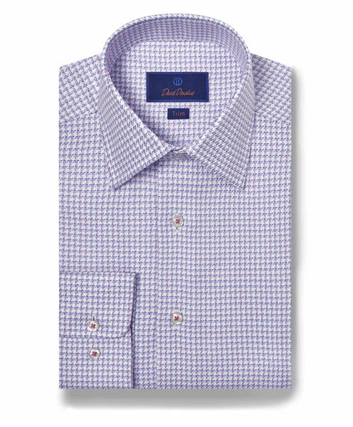 TBSP10809464 | Blue & Berry Textured Check Dress Shirt