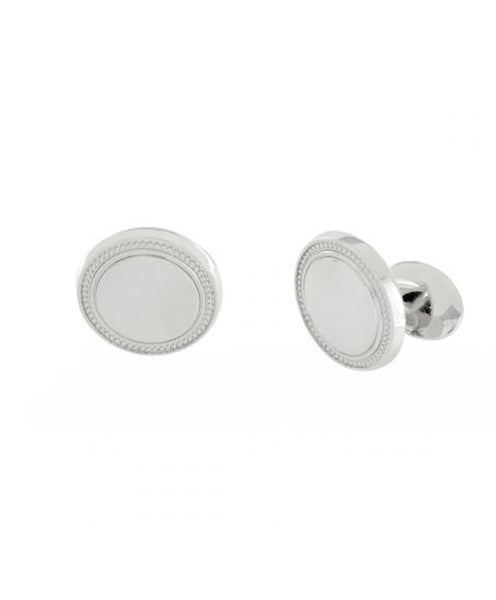 Gold Round Cufflinks in Sterling Silver